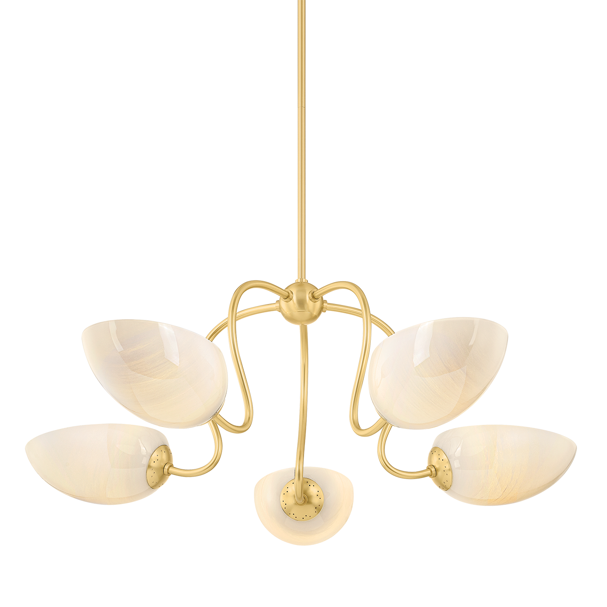 Reva Chandelier by Mitzi in Aged Brass Finish 