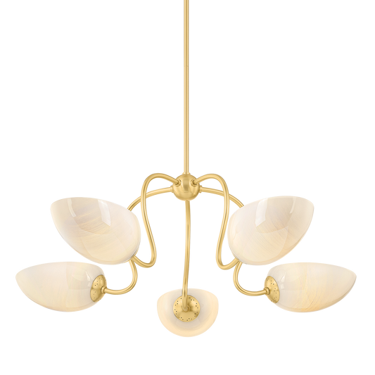 Reva Chandelier by Mitzi in Aged Brass Finish 