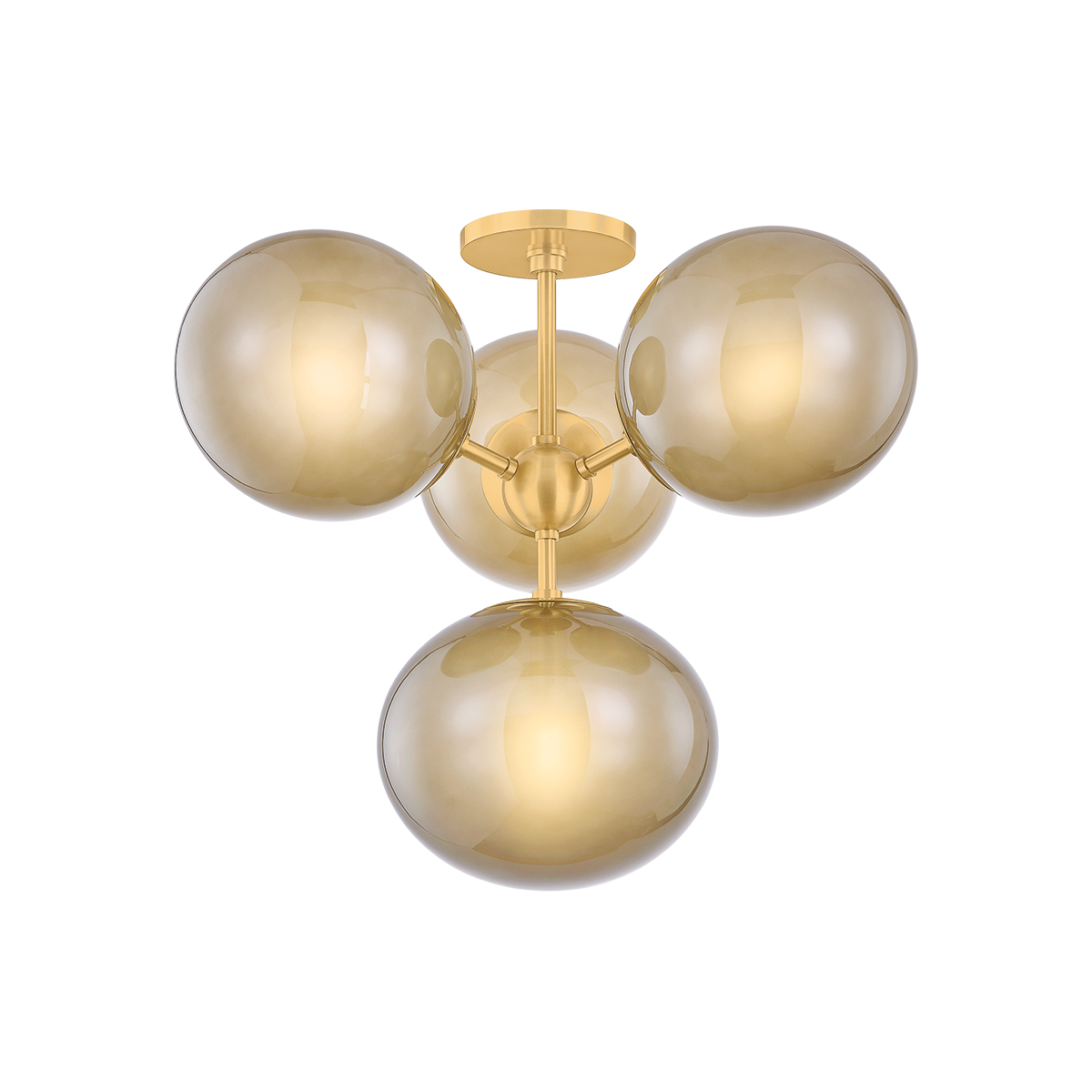 Zaley Semi Flush by Mitzi in Aged Brass Finish 