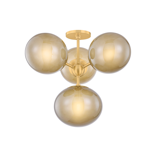 Zaley Semi Flush by Mitzi in Aged Brass Finish 