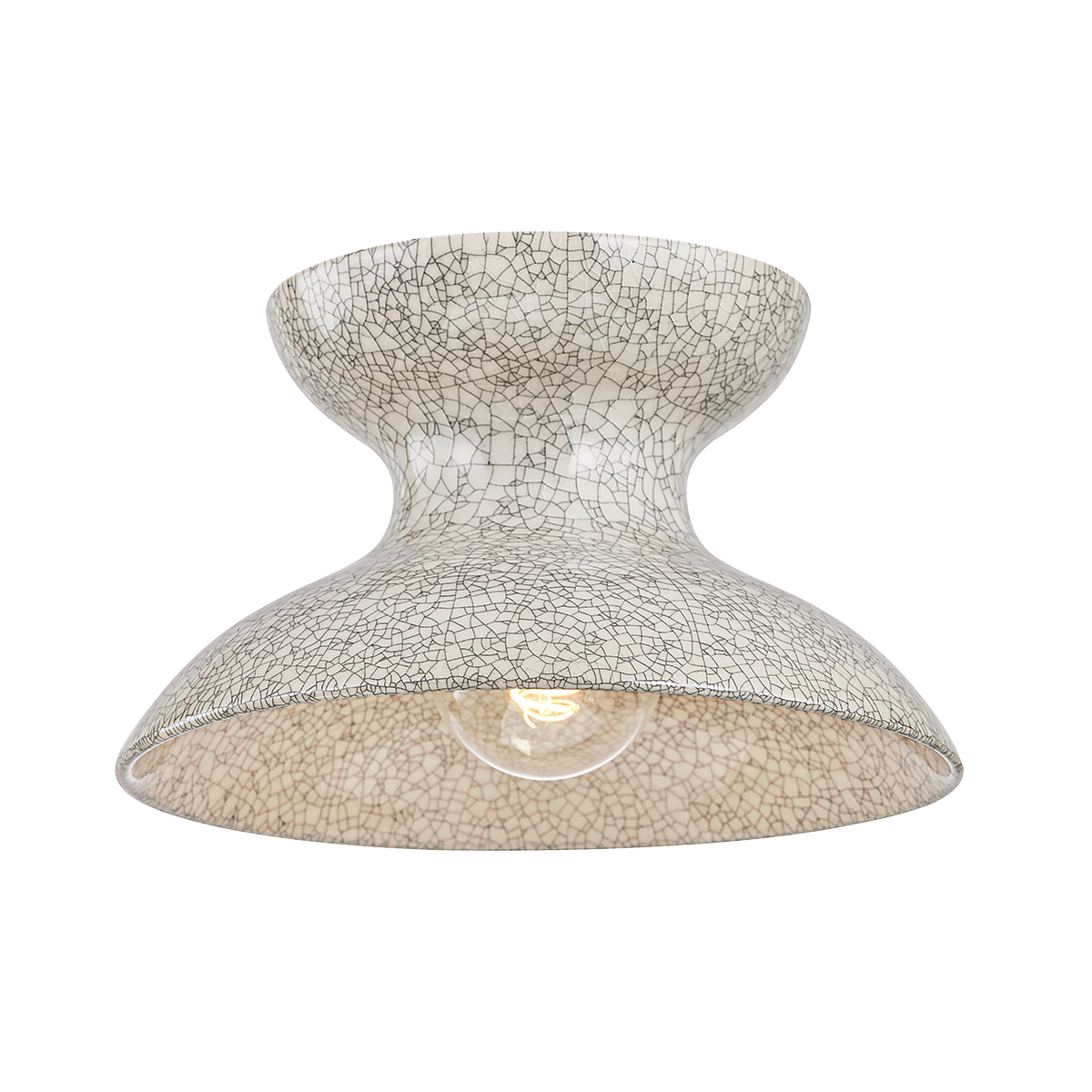 Carina Flush Mount by Mitzi in Aged Brass/Ceramic Belgian Crackle Finish 