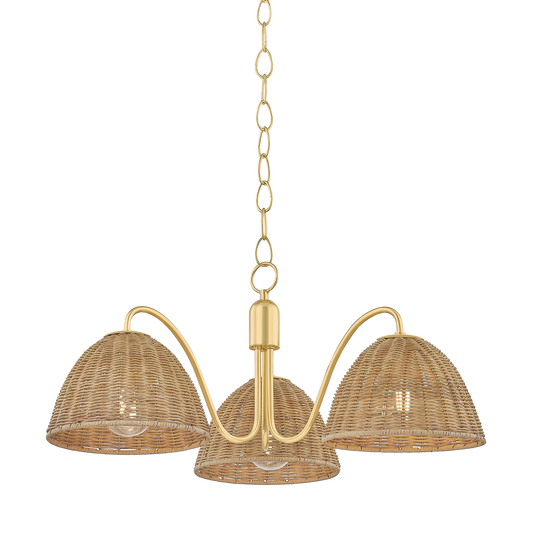 Katniss Chandelier by Mitzi in Aged Brass Finish 