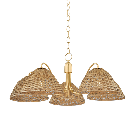 Katniss Chandelier by Mitzi in Aged Brass Finish 
