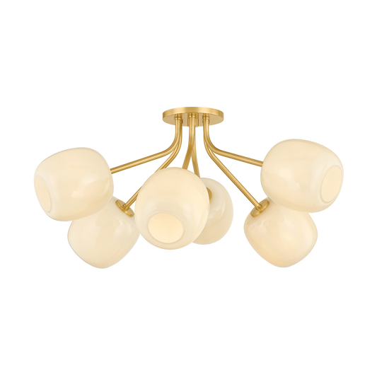 Lisette Semi Flush by Mitzi - Aged Brass Finish