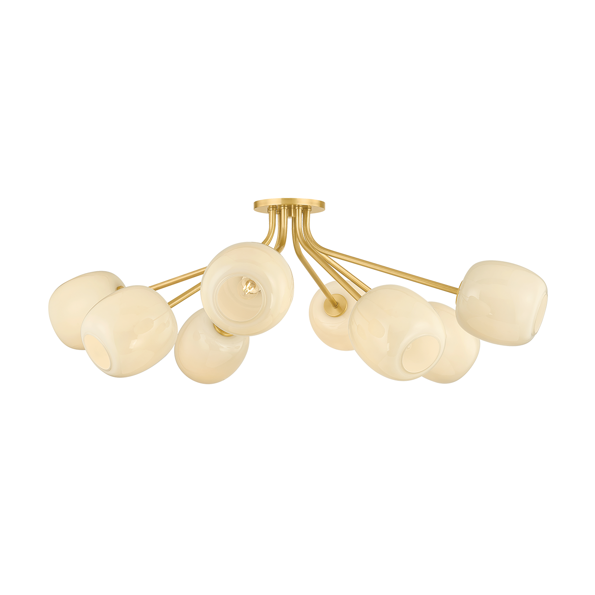 Lisette Semi Flush by Mitzi - Aged Brass Finish