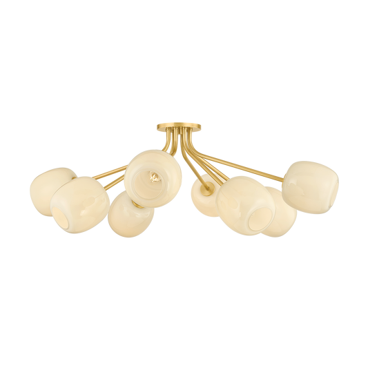 Lisette Semi Flush by Mitzi - Aged Brass Finish