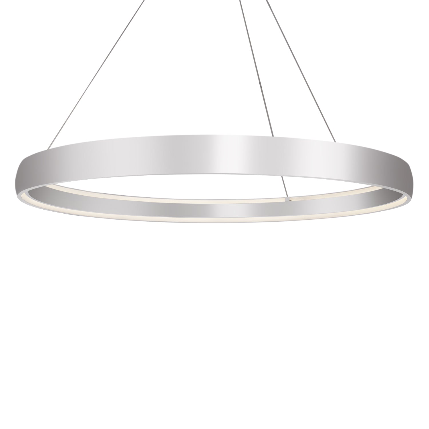 Halo LED Pendant in Brushed Silver Finish | Kuzco Lighting