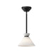 Halston 8-in Glossy Opal Glass/Matte Black 1 Light Pendant by Alora Lighting | PD470108MBGO | Alora Lighting