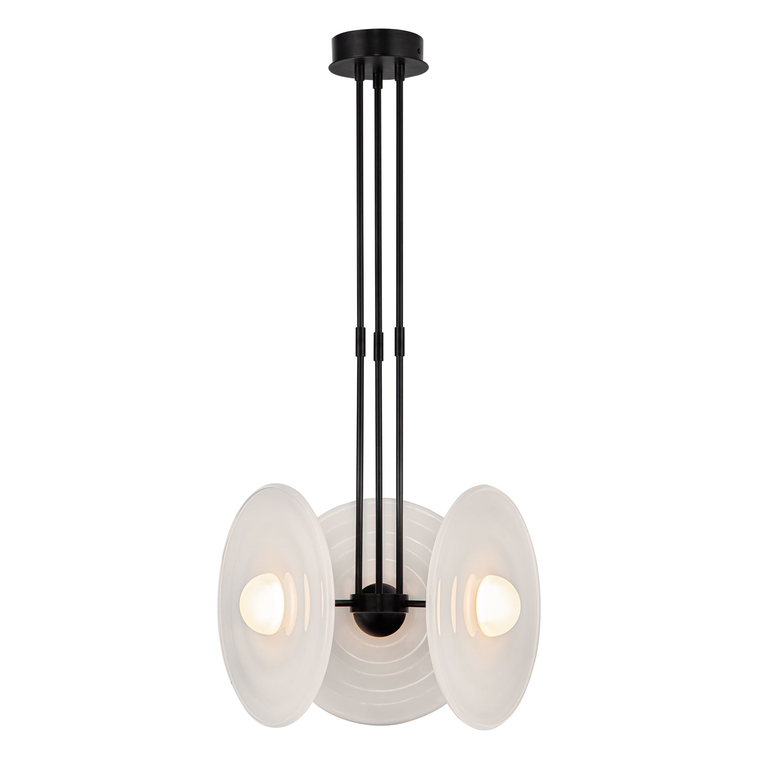 Harbour 18-in Urban Bronze/Glossy Opal LED Pendant by Alora Lighting | PD350318UBGO | Alora Lighting