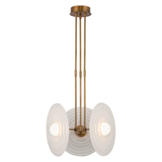 Harbour 18-in Vintage Brass/Glossy Opal LED Pendant by Alora Lighting | PD350318VBGO | Alora Lighting