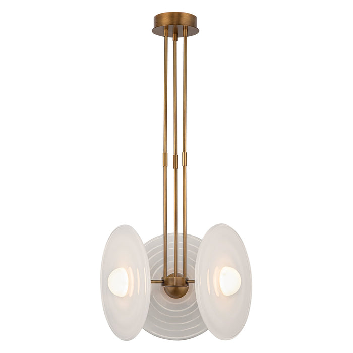 Harbour 18-in Vintage Brass/Glossy Opal LED Pendant by Alora Lighting | PD350318VBGO | Alora Lighting