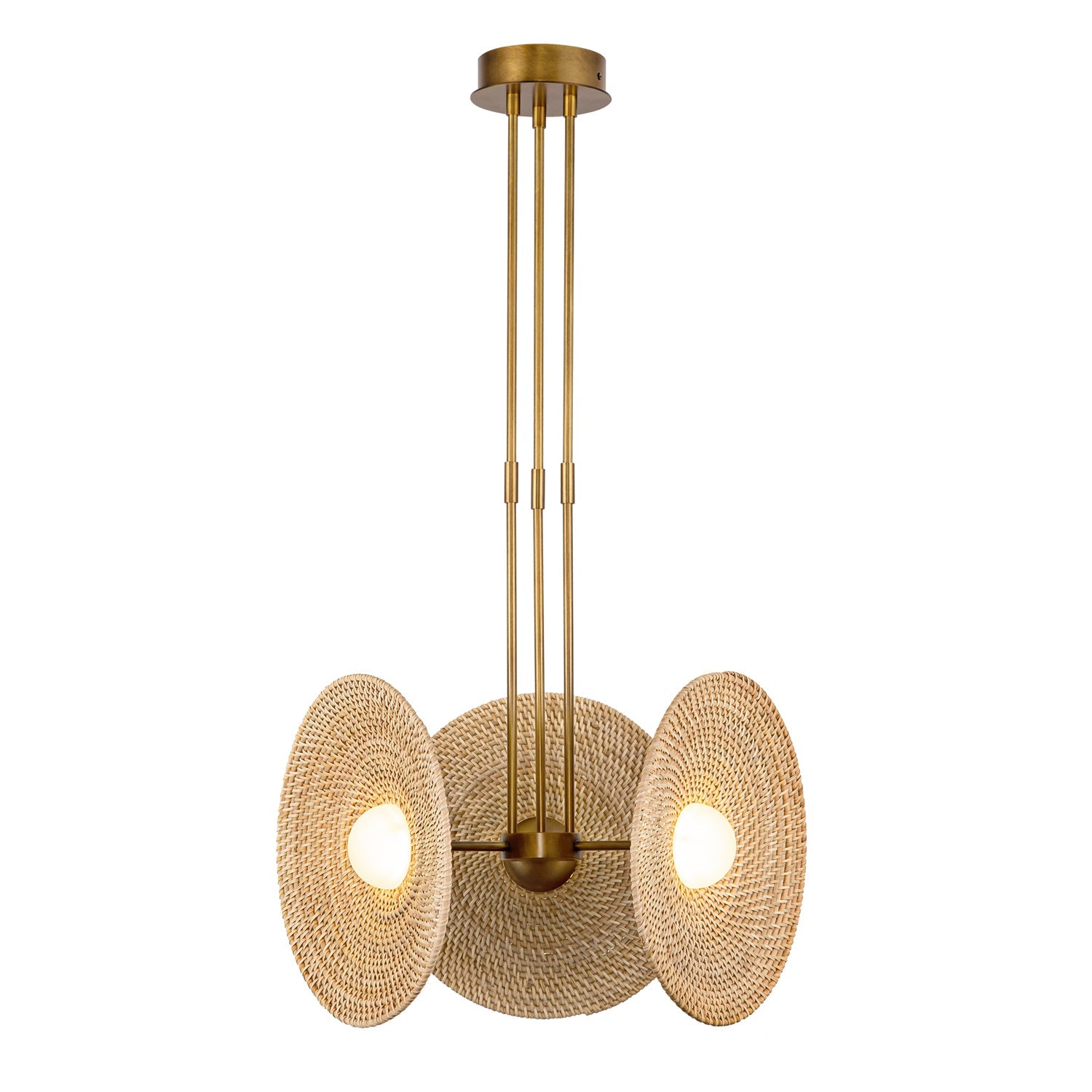 Harbour 18-in Vintage Brass/Woven LED Pendant by Alora Lighting | PD350318VBWO | Alora Lighting
