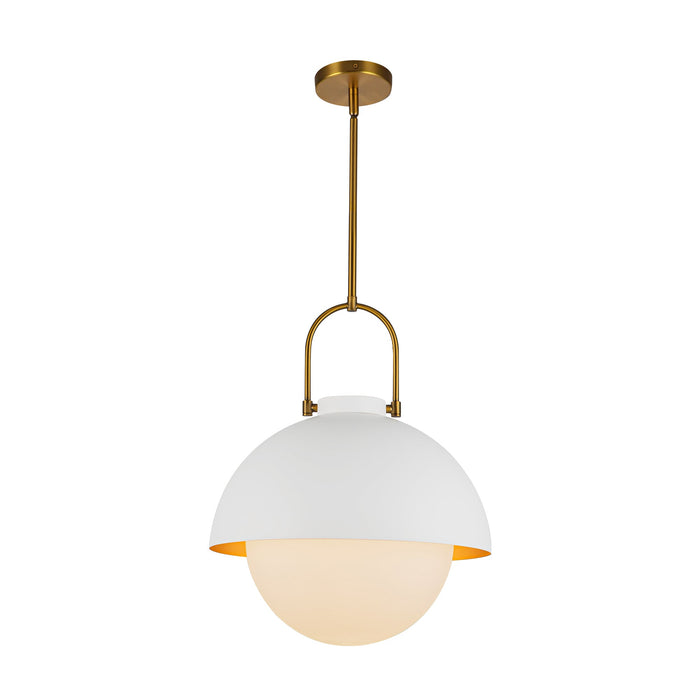Harper 16-in White/Opal Glass Socket Pendant by Alora Lighting | PD507216WHOP | Alora Lighting
