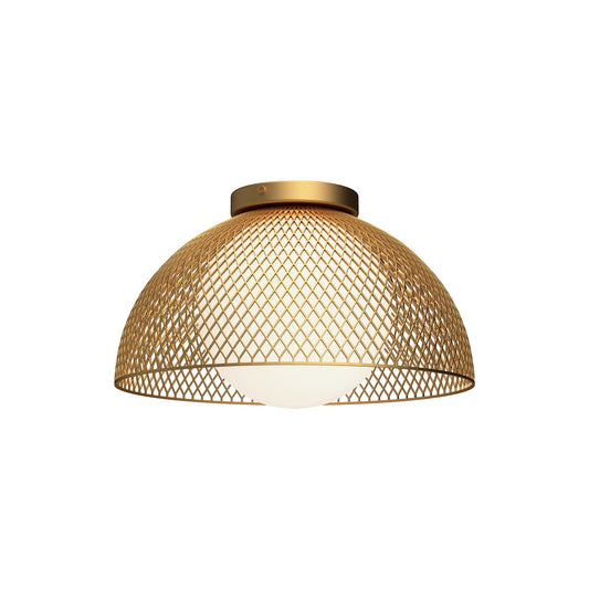 Haven 12-in Gold/Opal Matte Glass 1 Light Flush Mount by Alora Lighting | FM402513GDOP | Alora Lighting
