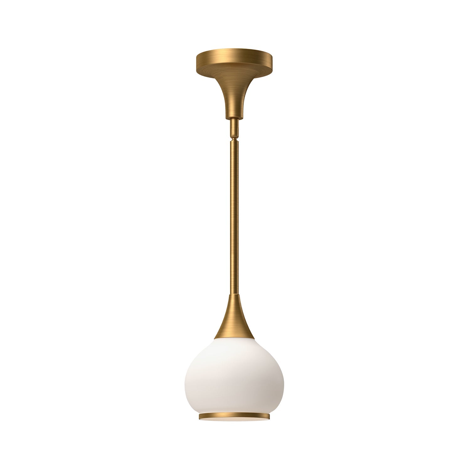 Hazel 6-in Aged Gold/Opal Matte Glass 1 Light Pendant by Alora Lighting | PD524006AGOP | Alora Lighting
