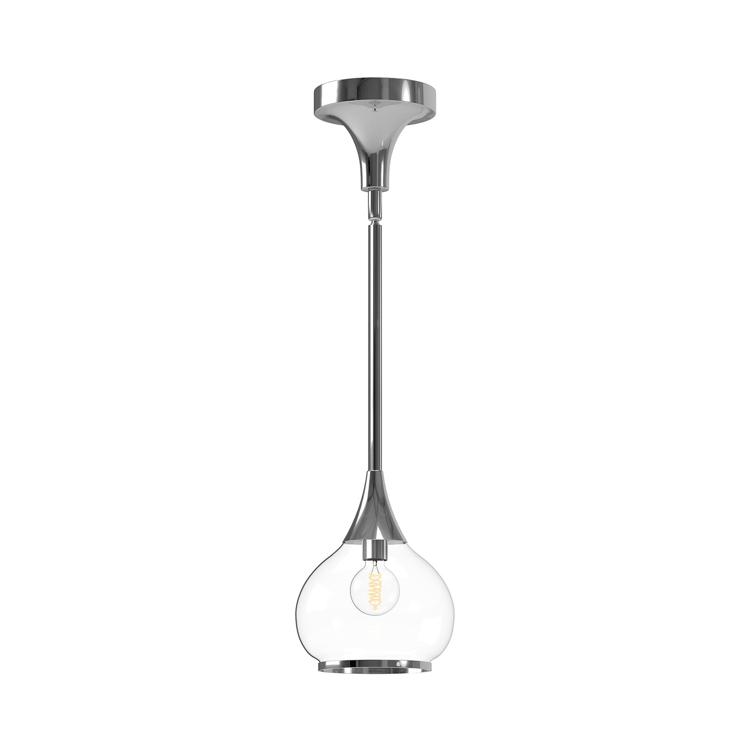 Hazel 6-in Chrome/Clear Glass 1 Light Pendant by Alora Lighting | PD524006CHCL | Alora Lighting