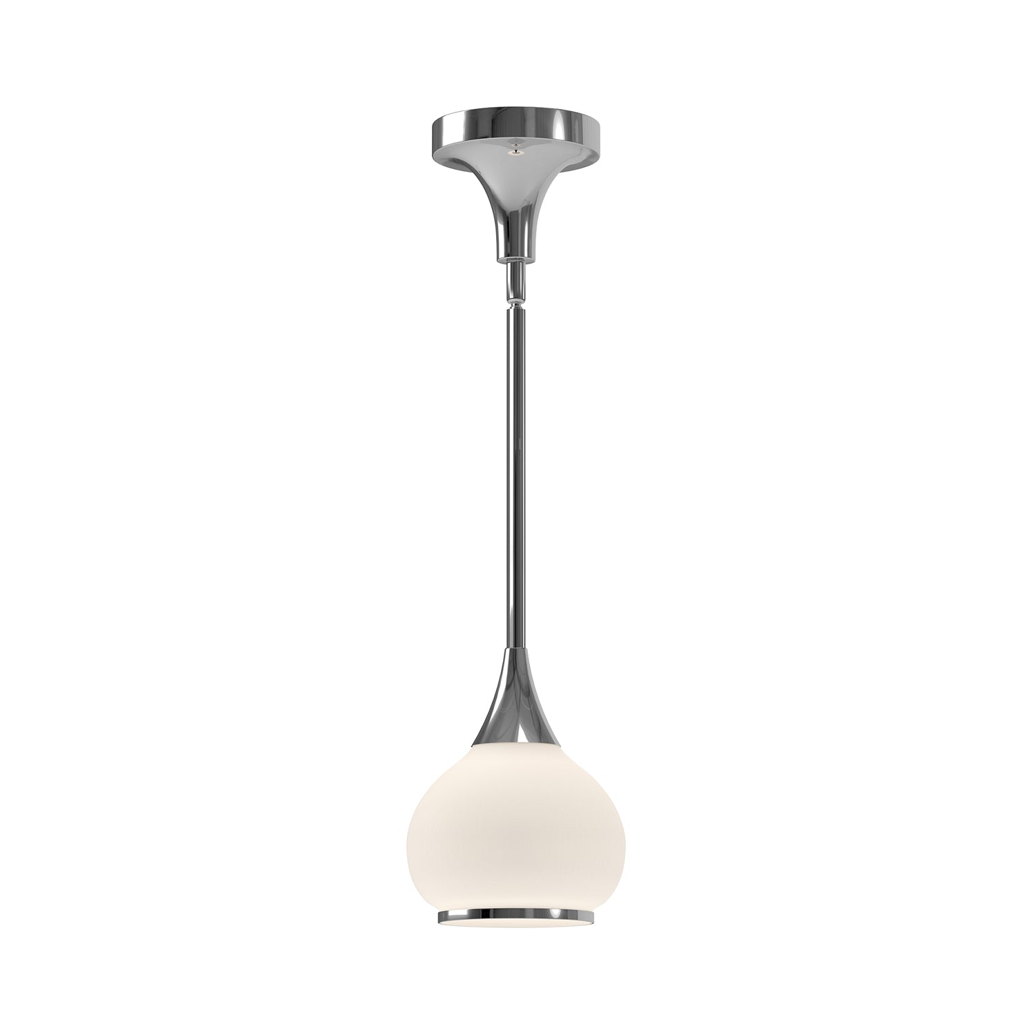 Hazel 6-in Chrome/Opal Matte Glass 1 Light Pendant by Alora Lighting | PD524006CHOP | Alora Lighting