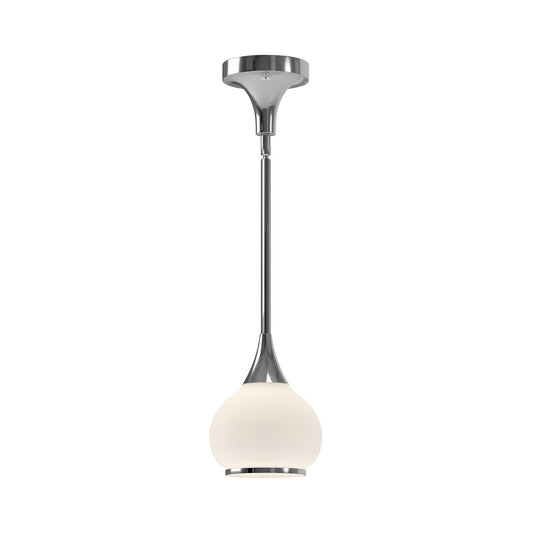 Hazel 6-in Chrome/Opal Matte Glass 1 Light Pendant by Alora Lighting | PD524006CHOP | Alora Lighting
