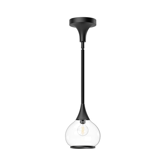 Hazel 6-in Clear Glass/Matte Black 1 Light Pendant by Alora Lighting | PD524006MBCL | Alora Lighting