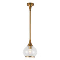 Load image into Gallery viewer, Hazel 10-in Aged Gold/Clear Glass 1 Light Pendant by Alora Lighting | PD524110AGCL | Alora Lighting
