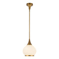 Load image into Gallery viewer, Hazel 10-in Aged Gold/Opal Matte Glass 1 Light Pendant by Alora Lighting | PD524110AGOP | Alora Lighting
