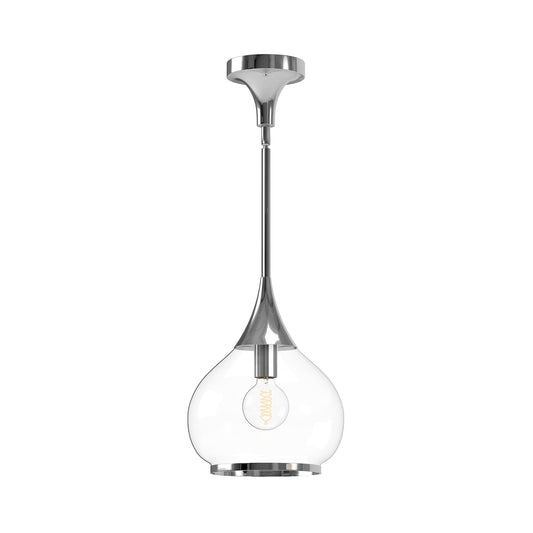 Hazel 10-in Chrome/Clear Glass 1 Light Pendant by Alora Lighting | PD524110CHCL | Alora Lighting