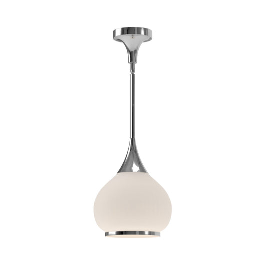 Hazel 10-in Chrome/Opal Matte Glass 1 Light Pendant by Alora Lighting | PD524110CHOP | Alora Lighting
