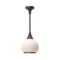 Load image into Gallery viewer, Hazel 10-in Matte Black/Opal Matte Glass 1 Light Pendant by Alora Lighting | PD524110MBOP | Alora Lighting
