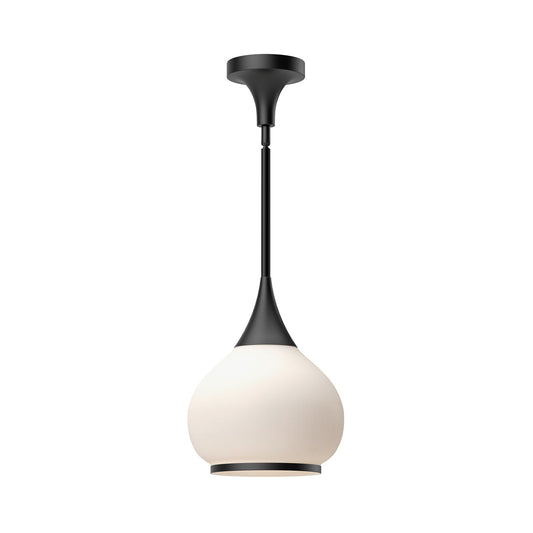 Hazel 10-in Matte Black/Opal Matte Glass 1 Light Pendant by Alora Lighting | PD524110MBOP | Alora Lighting