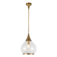 Load image into Gallery viewer, Hazel 14-in Aged Gold/Clear Glass 1 Light Pendant by Alora Lighting | PD524214AGCL | Alora Lighting
