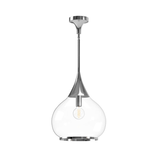 Hazel 14-in Chrome/Clear Glass 1 Light Pendant by Alora Lighting | PD524214CHCL | Alora Lighting