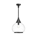 Hazel 14-in Clear Glass/Matte Black 1 Light Pendant by Alora Lighting | PD524214MBCL | Alora Lighting