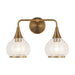 Hazel 17-in Aged Gold/Clear Glass 2 Lights Vanity by Alora Lighting | VL524217AGCL | Alora Lighting