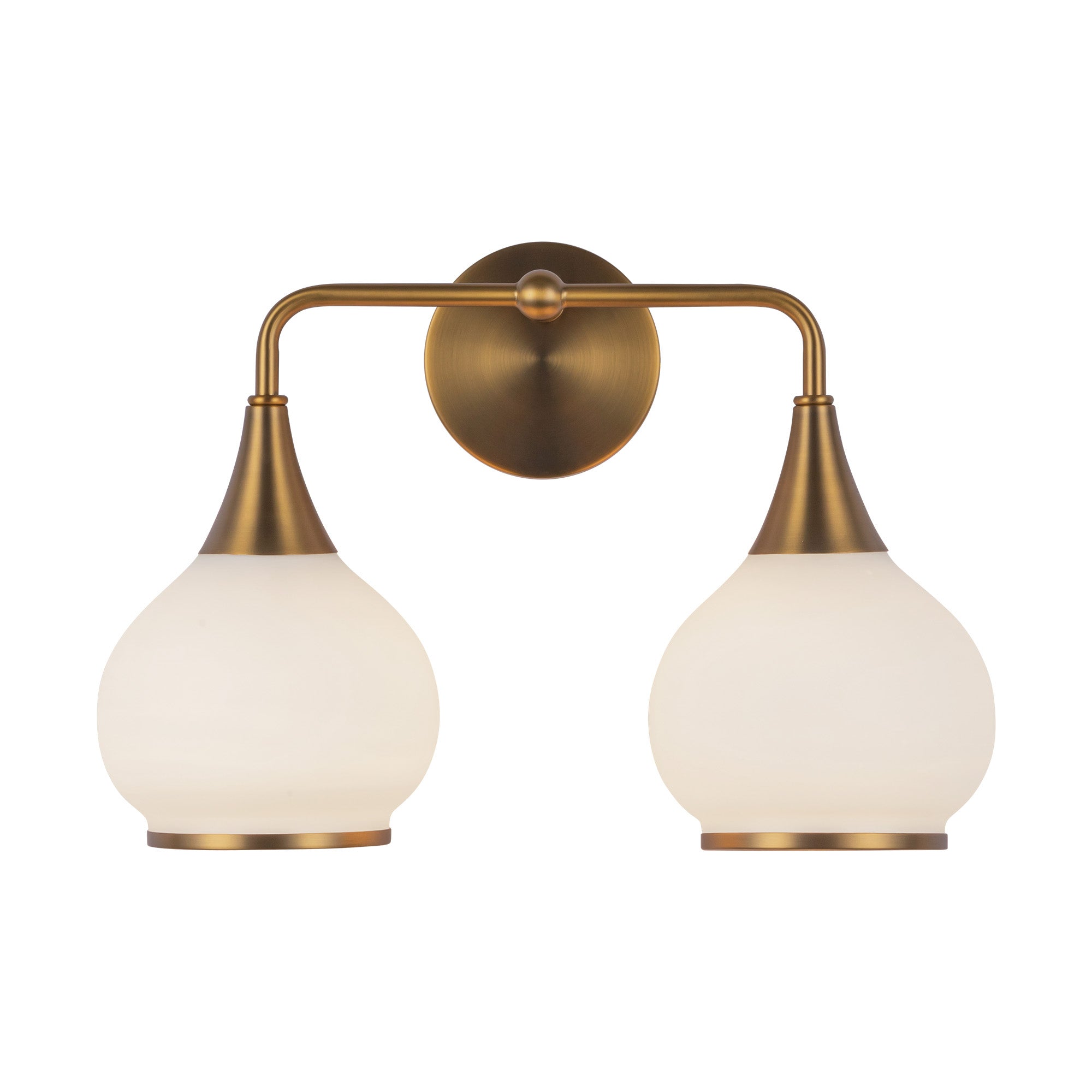 Hazel 17-in Aged Gold/Opal Matte Glass 2 Lights Vanity by Alora Lighting | VL524217AGOP | Alora Lighting