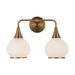 Hazel 17-in Aged Gold/Opal Matte Glass 2 Lights Vanity by Alora Lighting | VL524217AGOP | Alora Lighting