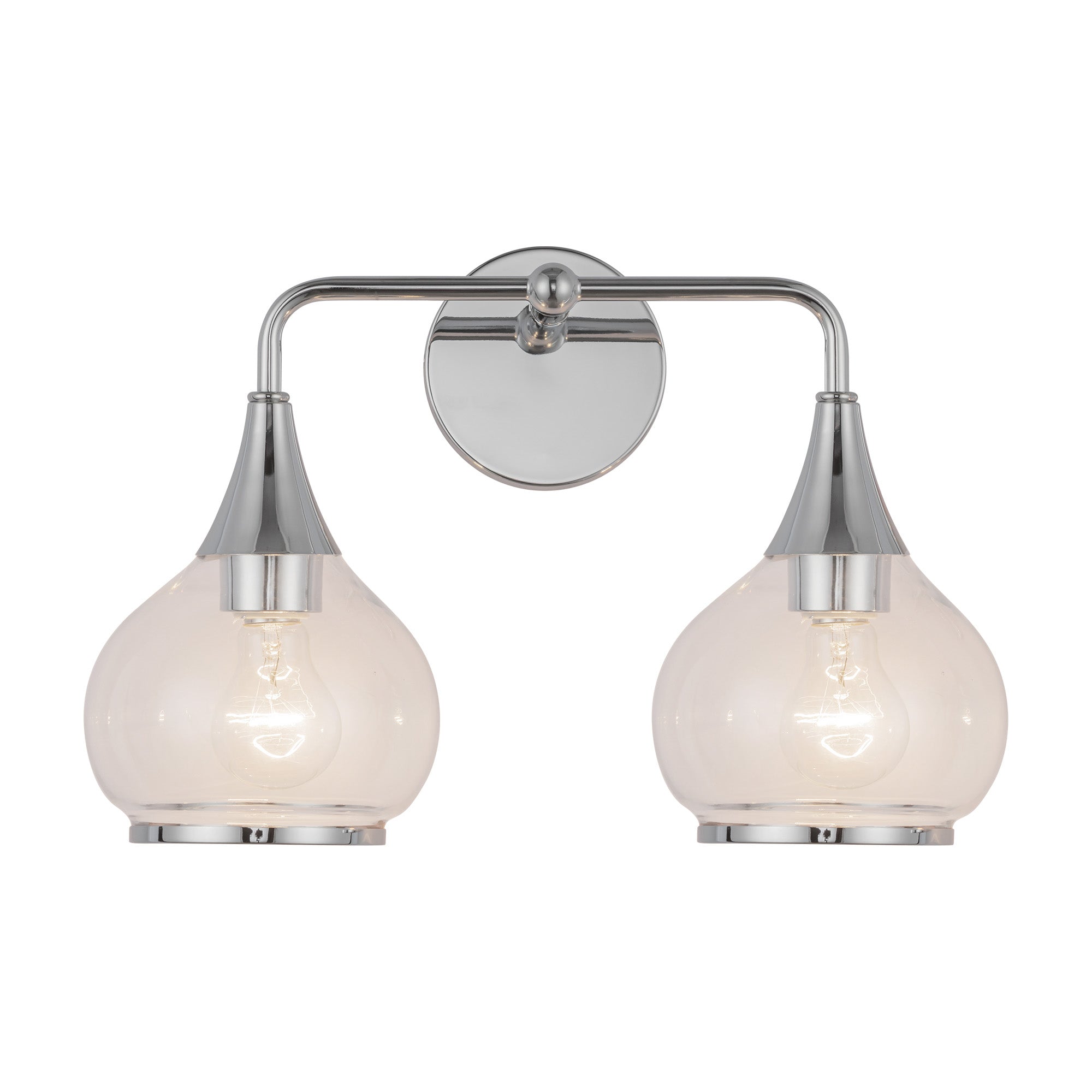 Hazel 17-in Chrome/Clear Glass 2 Lights Vanity by Alora Lighting | VL524217CHCL | Alora Lighting