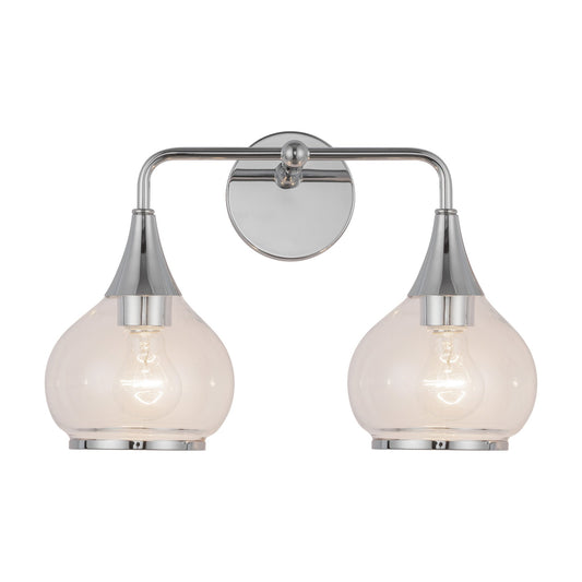 Hazel 17-in Chrome/Clear Glass 2 Lights Vanity by Alora Lighting | VL524217CHCL | Alora Lighting