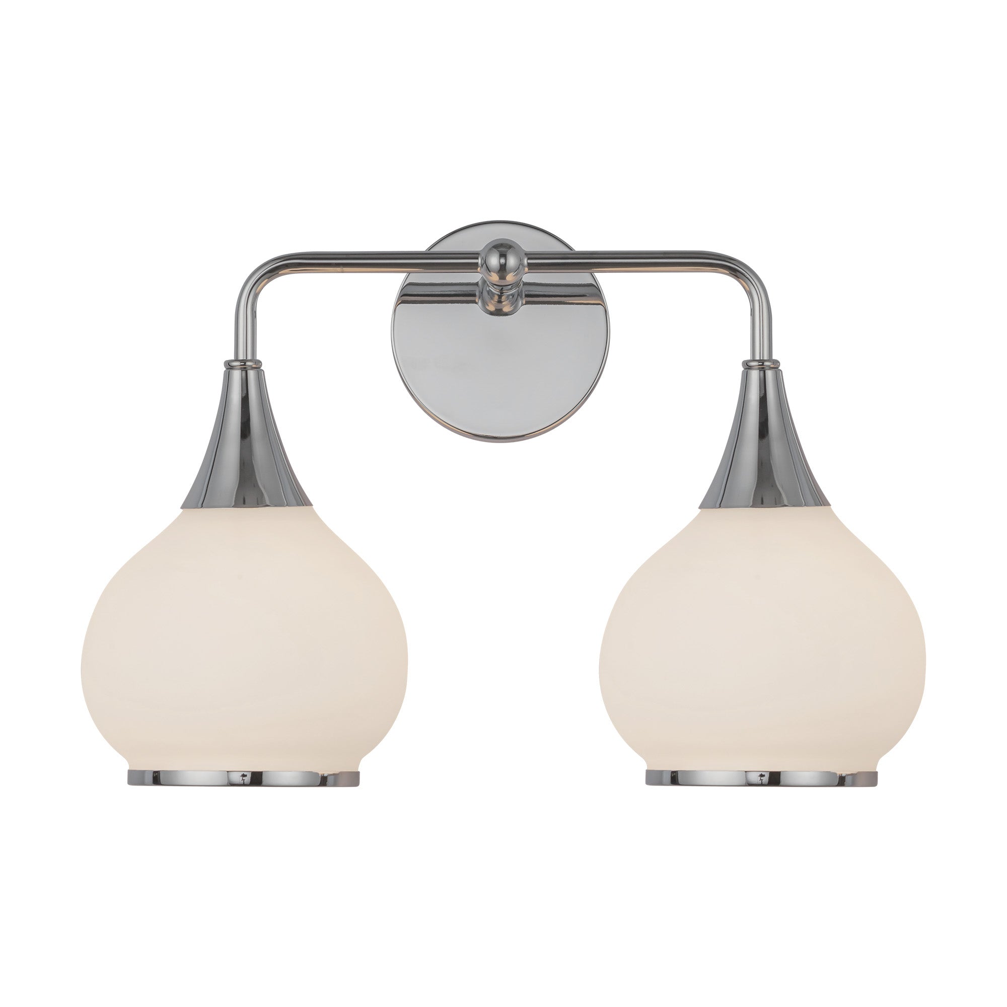 Hazel 17-in Chrome/Opal Matte Glass 2 Lights Vanity by Alora Lighting | VL524217CHOP | Alora Lighting