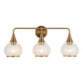 Load image into Gallery viewer, Hazel 26-in Aged Gold/Clear Glass 3 Lights Vanity by Alora Lighting | VL524326AGCL | Alora Lighting
