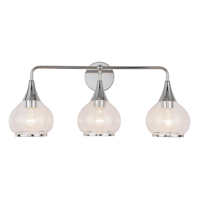 Hazel 26-in Chrome/Clear Glass 3 Lights Vanity by Alora Lighting | VL524326CHCL | Alora Lighting