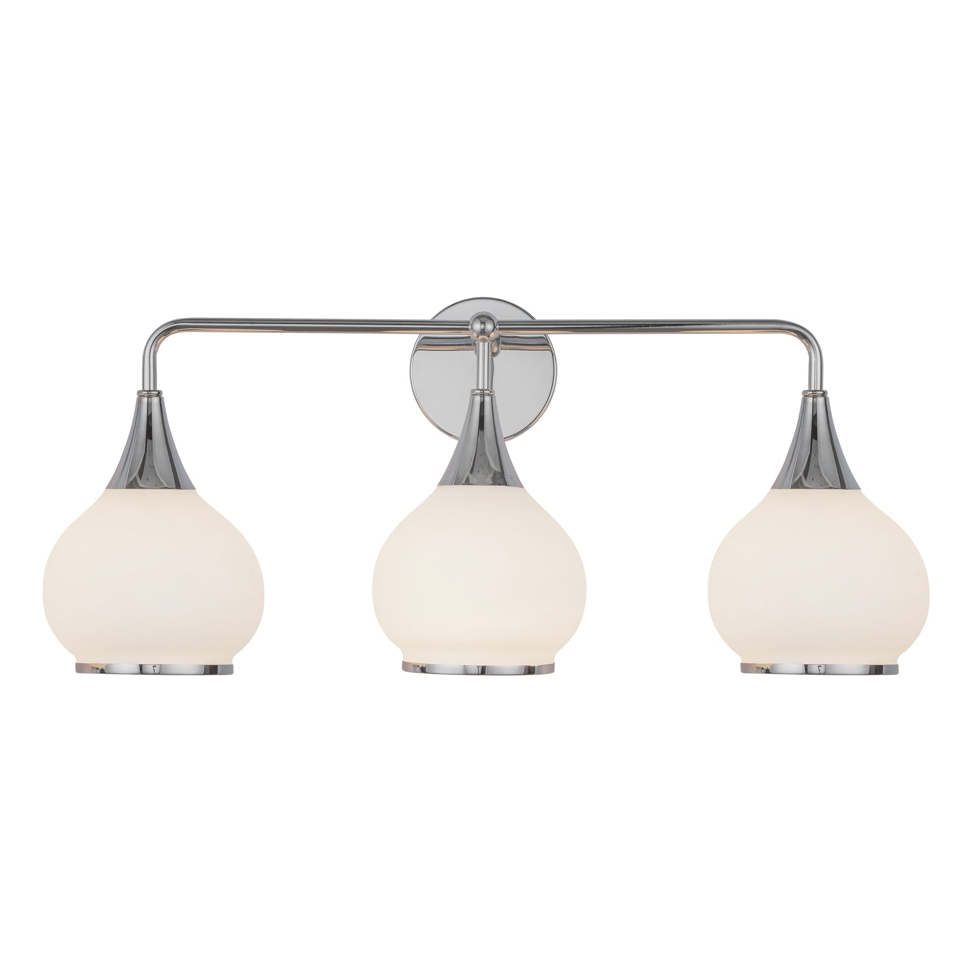Hazel 26-in Chrome/Opal Matte Glass 3 Lights Vanity by Alora Lighting | VL524326CHOP | Alora Lighting