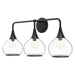 Hazel 26-in Clear Glass/Matte Black 3 Lights Vanity by Alora Lighting | VL524326MBCL | Alora Lighting