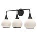 Hazel 26-in Matte Black/Opal Matte Glass 3 Lights Vanity by Alora Lighting | VL524326MBOP | Alora Lighting