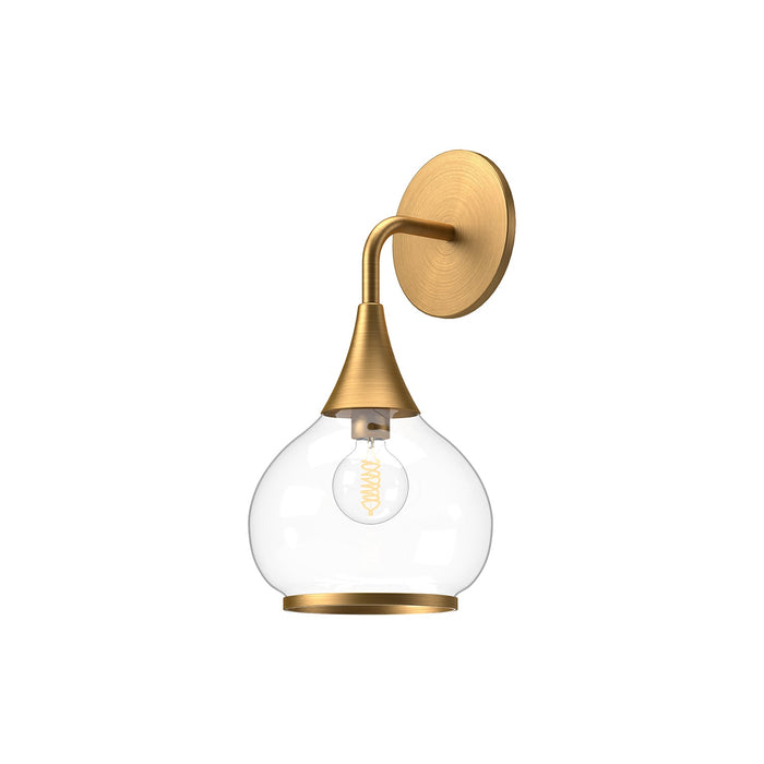 Hazel 6-in Aged Gold/Clear Glass 1 Light Wall/Vanity by Alora Lighting | WV524006AGCL | Alora Lighting