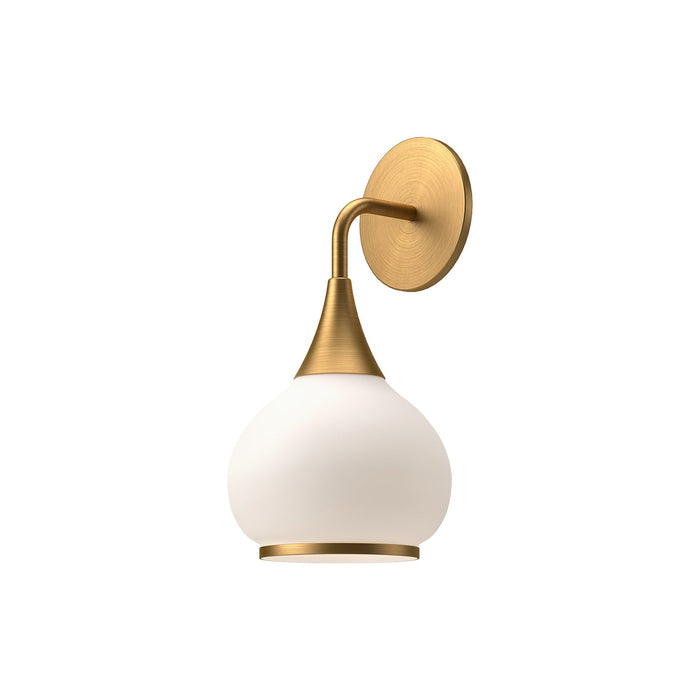 Hazel 6-in Aged Gold/Opal Matte Glass 1 Light Wall/Vanity by Alora Lighting | WV524006AGOP | Alora Lighting