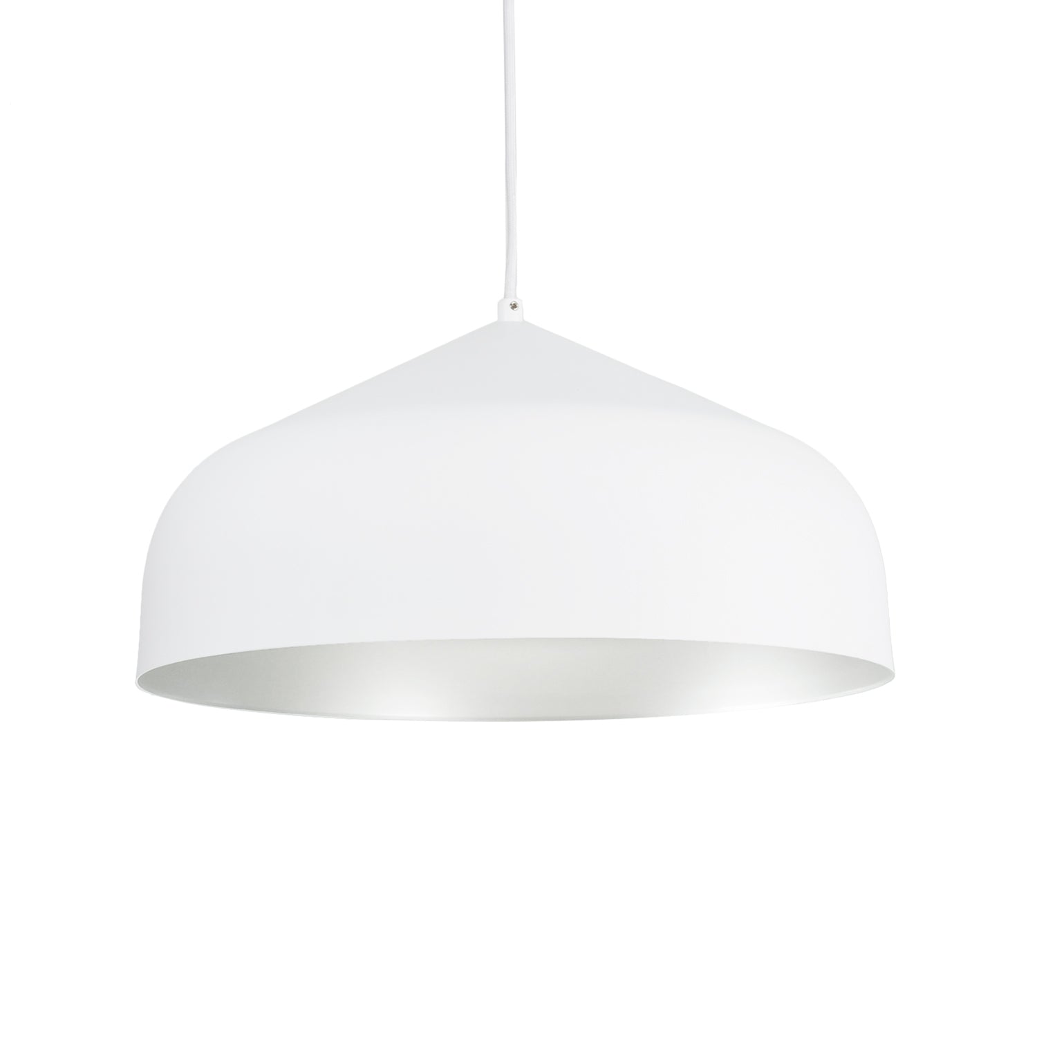 Helena LED Pendant in White/Silver Finish | Kuzco Lighting
