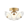 Load image into Gallery viewer, Hera 12-in Brushed Gold/Clear Ribbed Glass LED Flush Mount by Alora Lighting | FM417604BGCR-UNV | Alora Lighting

