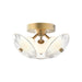 Hera 12-in Brushed Gold/Clear Ribbed Glass LED Flush Mount by Alora Lighting | FM417604BGCR-UNV | Alora Lighting