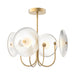 Hera 21-in Brushed Gold/Clear Ribbed Glass LED Pendant by Alora Lighting | PD417904BGCR-UNV | Alora Lighting