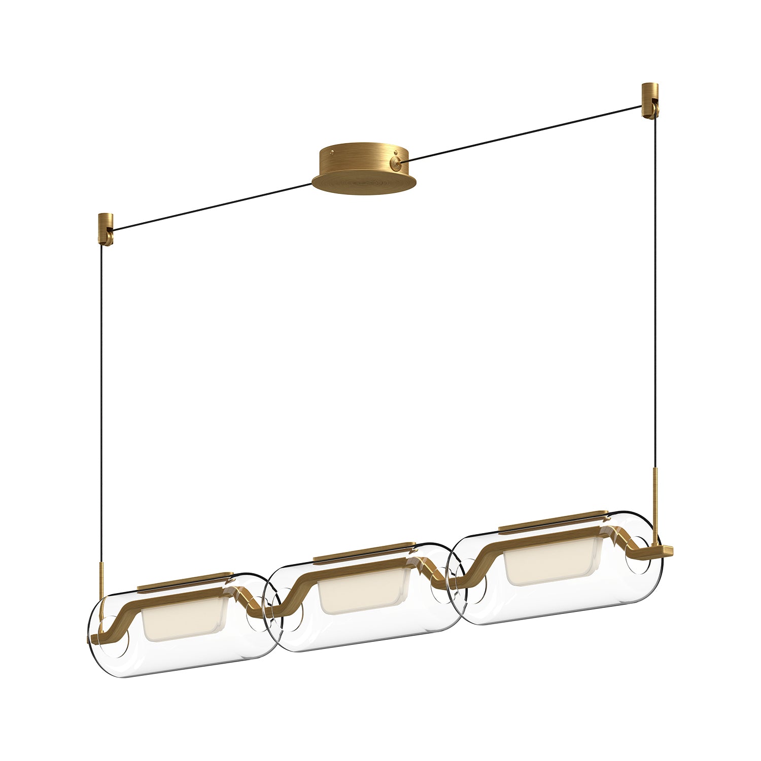 Hilo LED Linear Pendant in Brushed Gold Finish | Kuzco Lighting